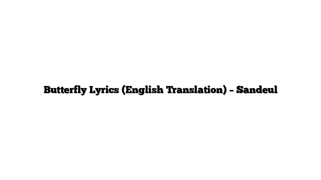Butterfly Lyrics (English Translation) – Sandeul