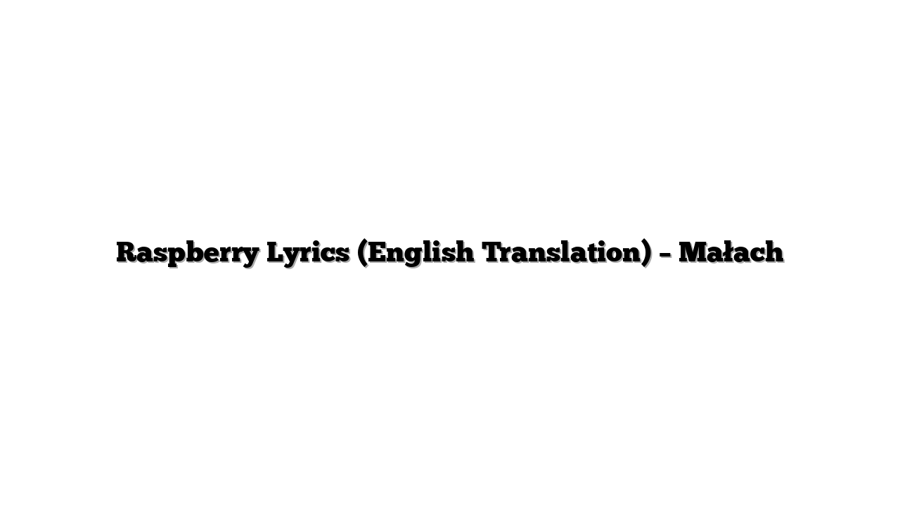 Raspberry Lyrics (English Translation) – Małach