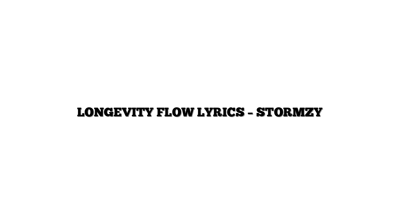 LONGEVITY FLOW LYRICS – STORMZY