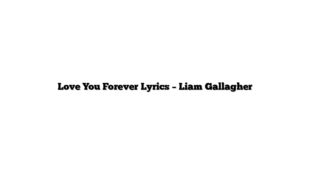 Love You Forever Lyrics – Liam Gallagher