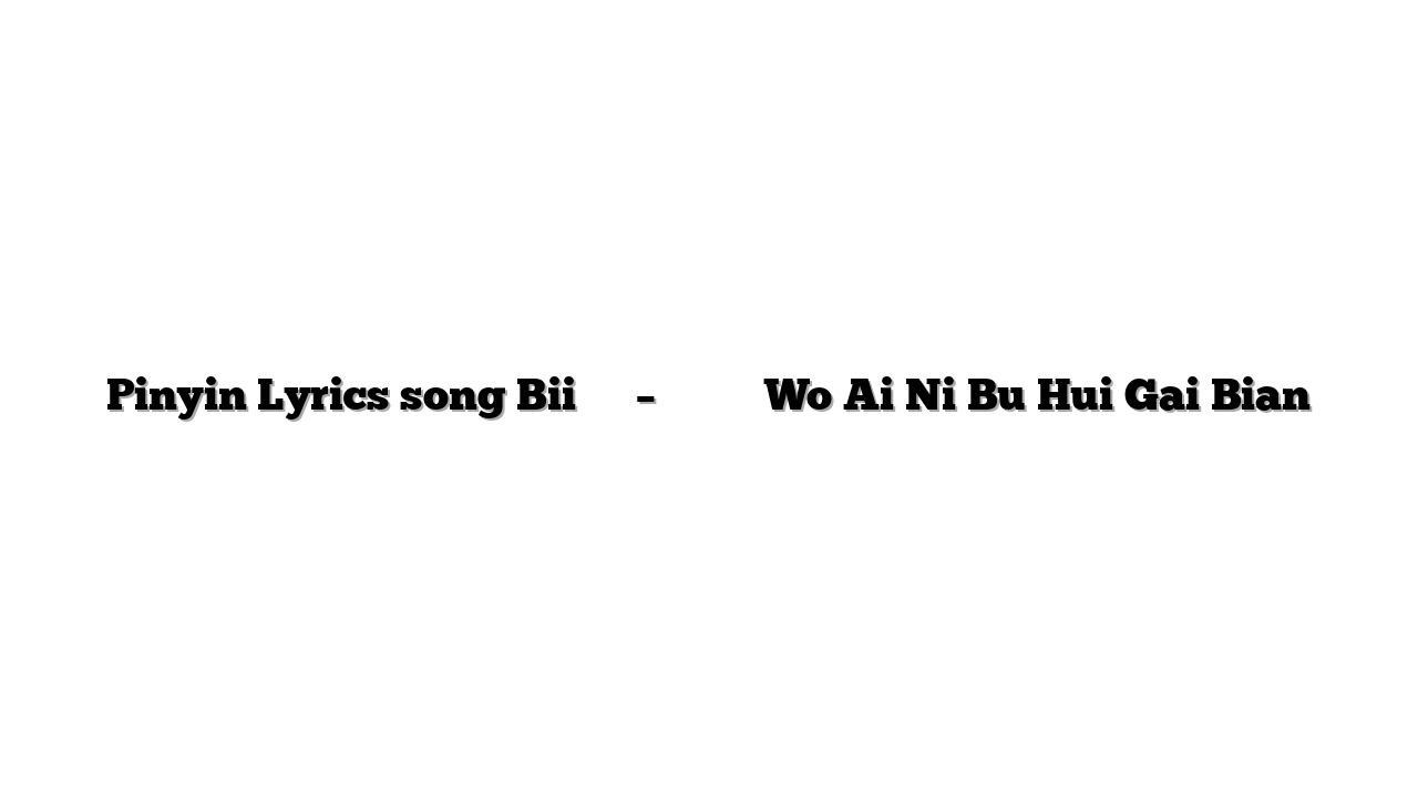 Pinyin Lyrics song Bii 畢書盡 – 我愛妳不會改變 Wo Ai Ni Bu Hui Gai Bian