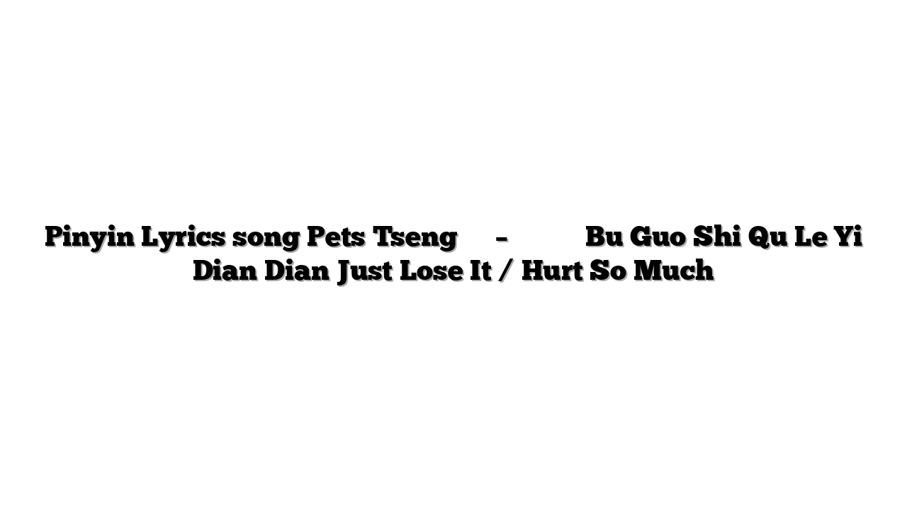 Pinyin Lyrics song Pets Tseng 曾沛慈 – 不過失去了一點點 Bu Guo Shi Qu Le Yi Dian Dian Just Lose It / Hurt So Much