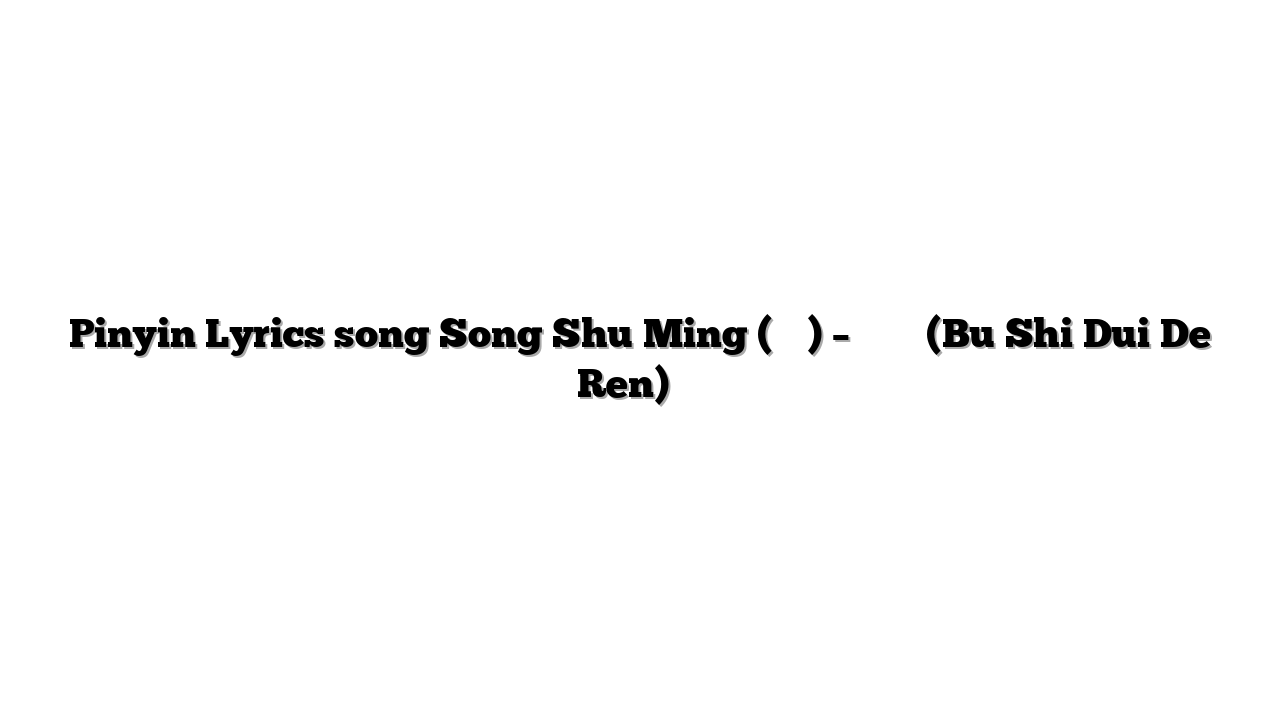 Pinyin Lyrics song Song Shu Ming (宋書名) – 不是對的人 (Bu Shi Dui De Ren) 歌词